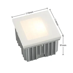 Arcchio LED wand inbouwlamp Zamo, louvre, wit, metaal, IP65