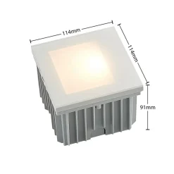 Arcchio LED wand inbouwlamp Zamo, wit, 11 cm, metaal, IP65
