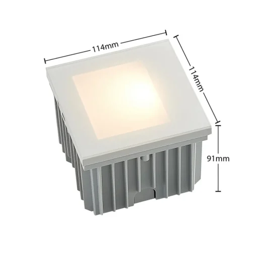 Arcchio LED wand inbouwlamp Zamo, wit, 11 cm, metaal, IP65