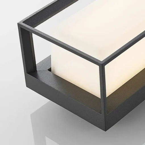 Arcchio LED wandlamp Ismera, antraciet/opaal, IP65, glas