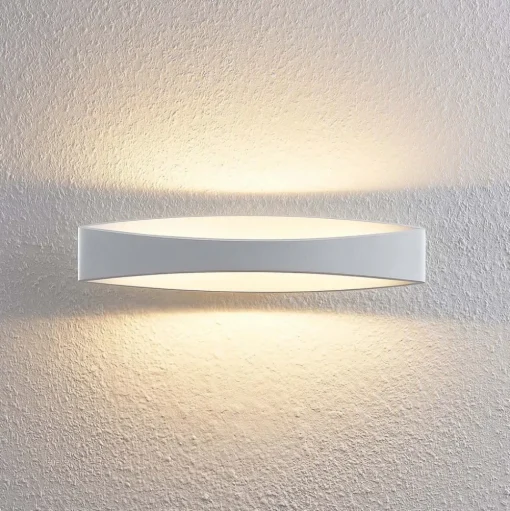 Arcchio LED wandlamp Jelle, 44 cm, wit, metaal, omhoog/omlaag