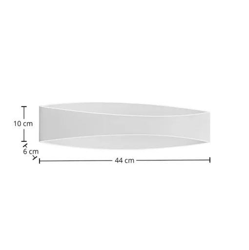 Arcchio LED wandlamp Jelle, 44 cm, wit, metaal, omhoog/omlaag