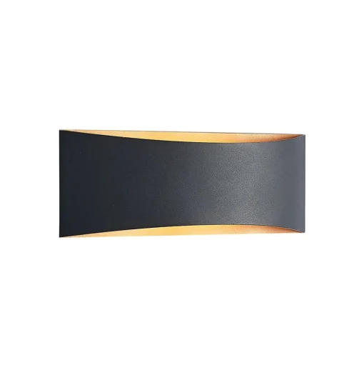 Arcchio LED wandlamp Jelle, 27 cm, zwart/goud, omhoog/omlaag