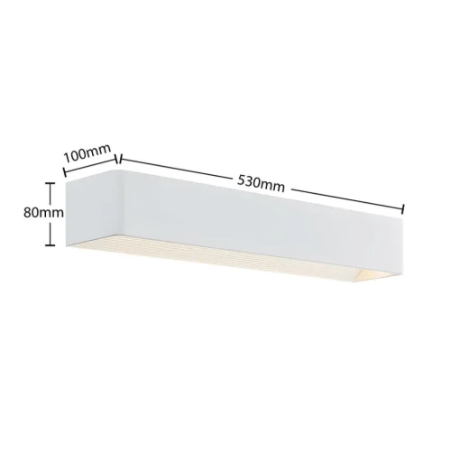 Arcchio LED wandlamp Karam, 53 cm, wit, metaal, omhoog/omlaag