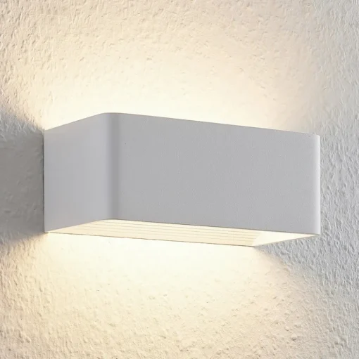 Arcchio LED wandlamp Karam, 20 cm, wit, metaal, omhoog/omlaag