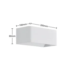 Arcchio LED wandlamp Karam, 20 cm, wit, metaal, omhoog/omlaag