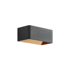 Arcchio LED wandlamp Karam, 20 cm, zwart, metaal, omhoog/omlaag
