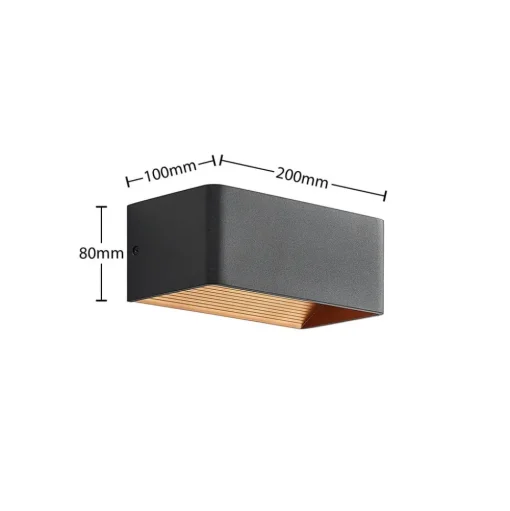 Arcchio LED wandlamp Karam, 20 cm, zwart, metaal, omhoog/omlaag