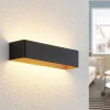 Arcchio LED wandlamp Karam, 37 cm, zwart, metaal, omhoog/omlaag