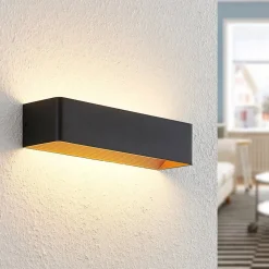 Arcchio LED wandlamp Karam, 37 cm, zwart, metaal, omhoog/omlaag