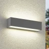 Arcchio LED wandlamp Lengo, 25 cm, grijs, 2-lamps, CCT