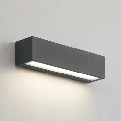 Arcchio LED wandlamp Lengo, 25 cm, antraciet, down, CCT