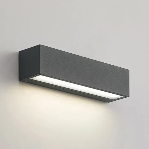 Arcchio LED wandlamp Lengo, 25 cm, antraciet, down, CCT