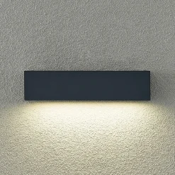 Arcchio LED wandlamp Lengo, 25 cm, antraciet, down, CCT