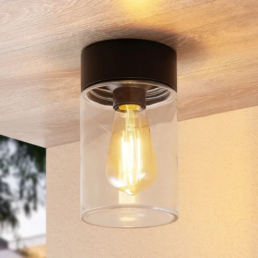 Arcchio Liljana buiten plafondlamp, IP65, zwart