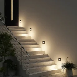 Arcchio Makio wand inbouwlamp, zwart, G9, IP65