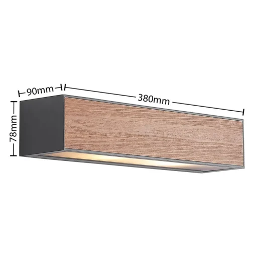 Arcchio Miraz wandlamp, E27, houtlook