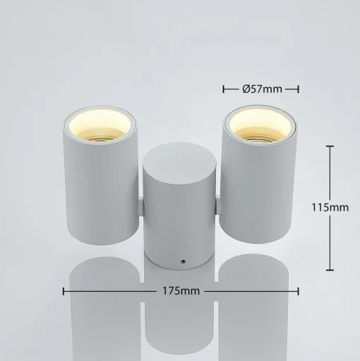Arcchio plafondlamp Gesina, 2-lichts, wit, aluminium, 17,5 cm
