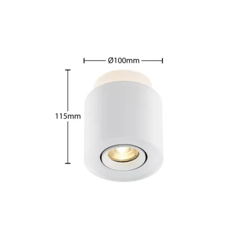 Arcchio plafondlamp Walisa, Ø 10 cm, wit, metaal, GU10