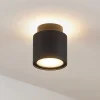 Arcchio plafondlamp Walisa, Ø 10 cm, zwart, diffuser, GU10