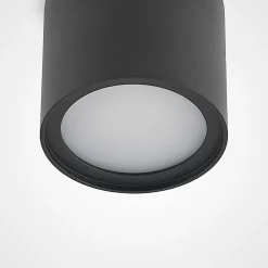 Arcchio plafondlamp Walisa, Ø 10 cm, zwart, diffuser, GU10