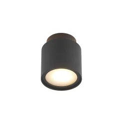 Arcchio plafondlamp Walisa, Ø 10 cm, zwart, diffuser, GU10