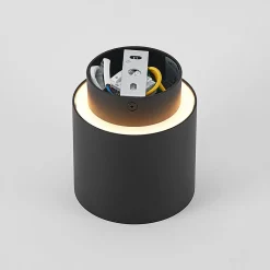 Arcchio plafondlamp Walisa, Ø 10 cm, zwart, diffuser, GU10