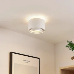 Arcchio plafondlamp Walisa, Ø 15 cm, wit, metaal, GU10
