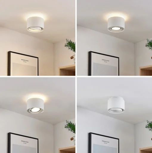 Arcchio plafondlamp Walisa, Ø 15 cm, wit, metaal, GU10