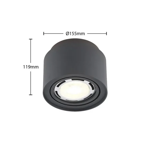 Arcchio plafondlamp Walisa, rond, zwart, aluminium, set van 3