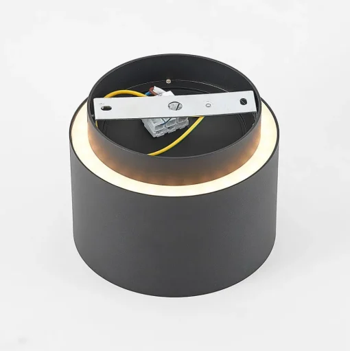 Arcchio plafondlamp Walisa, rond, zwart, aluminium, set van 3