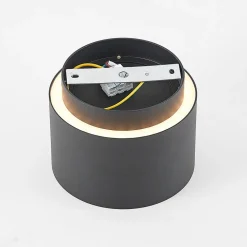 Arcchio plafondlamp Walisa, Ø 15 cm, zwart, metaal, GU10