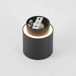 Arcchio plafondlamp Walisa, Ø 10 cm, zwart, metaal, GU10