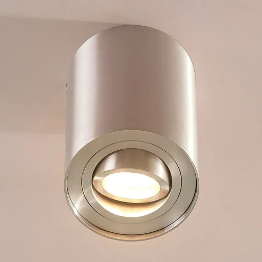 Arcchio plafondspot Jolina, rond, grijs, 13 cm, metaal