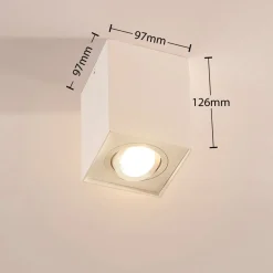 Arcchio plafondspot Jolina, hoekig, wit, 13cm, metaal