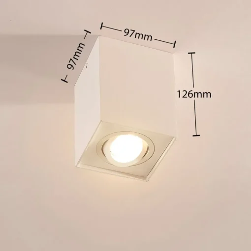 Arcchio plafondspot Jolina, hoekig, wit, 13cm, metaal