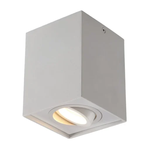 Arcchio plafondspot Jolina, hoekig, wit, 13cm, metaal