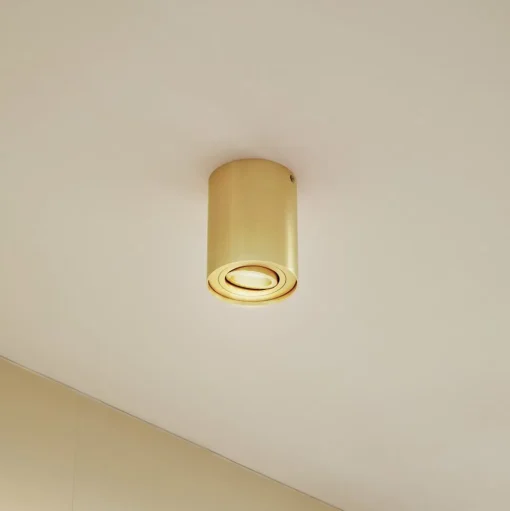 Arcchio plafondspot Jolina, rond, goud, 13 cm, metaal