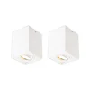 Arcchio plafondspot Jolina, hoekig, wit, set van 2, aluminium