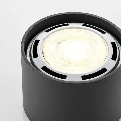 Arcchio plafondspot Mabel, Ø 12 cm, grijs, metaal, GU10
