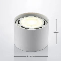 Arcchio plafondspot Mabel, Ø 12 cm, wit, metaal, GU10