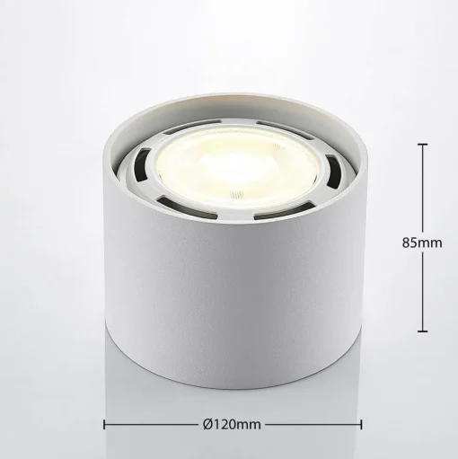 Arcchio plafondspot Mabel, Ø 12 cm, wit, metaal, GU10