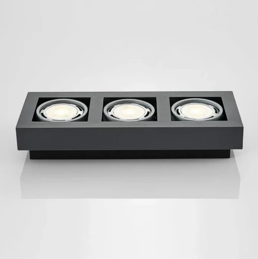 Arcchio plafondspot Ronka, 50 cm, 3-lamps, grijs, GU10