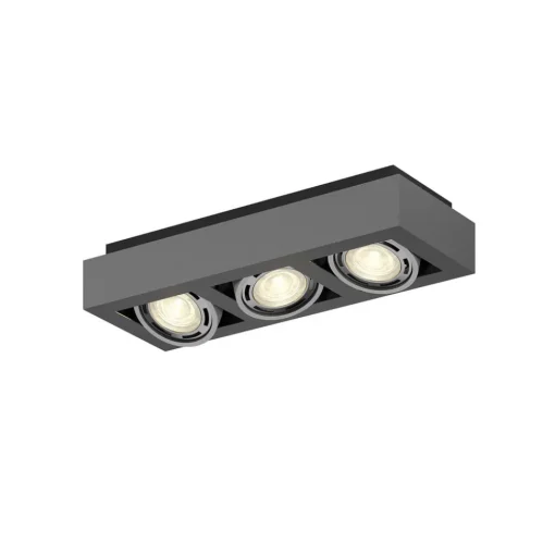 Arcchio plafondspot Ronka, 50 cm, 3-lamps, grijs, GU10