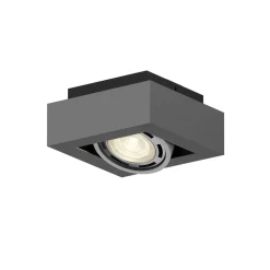 Arcchio plafondspot Ronka, grijs, 19 cm x 19 cm, GU10