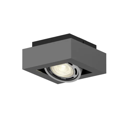 Arcchio plafondspot Ronka, grijs, 19 cm x 19 cm, GU10