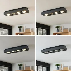 Arcchio plafondspot Ronka, 65 cm, 4-lamps, grijs, GU10