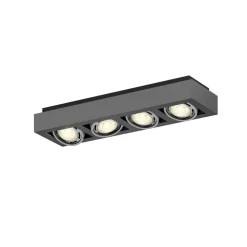 Arcchio plafondspot Ronka, 65 cm, 4-lamps, grijs, GU10