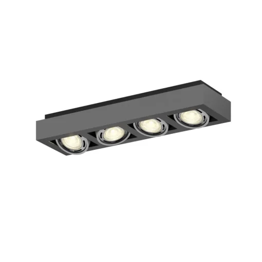 Arcchio plafondspot Ronka, 65 cm, 4-lamps, grijs, GU10