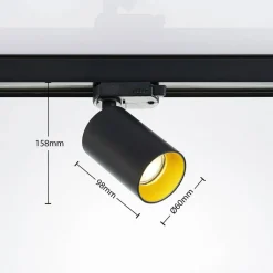 Arcchio railspots Brinja, zwart, Ø 6 cm, 3-fasen